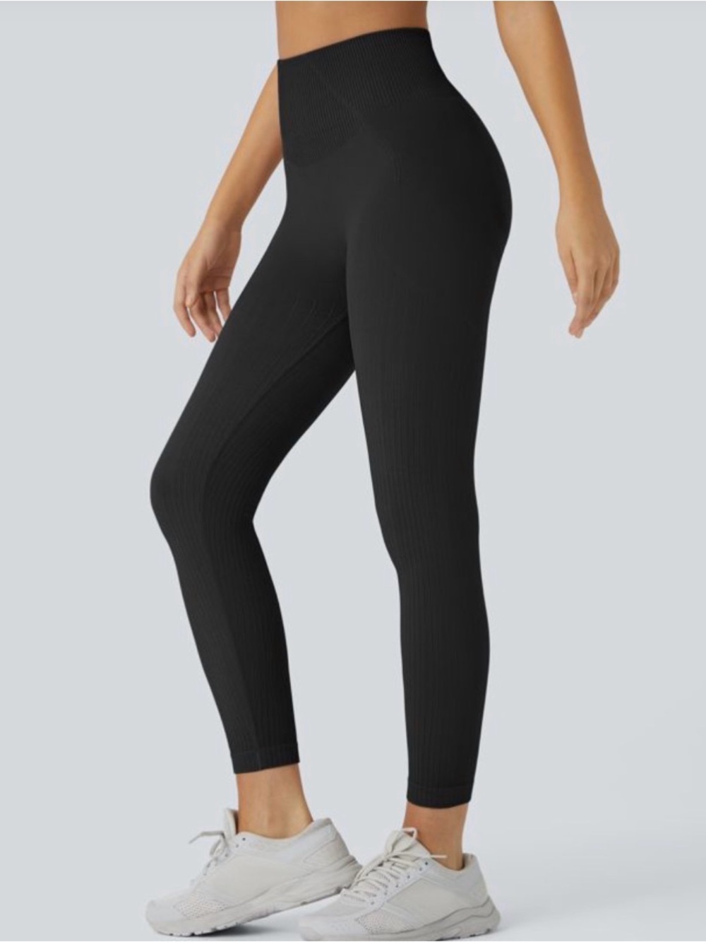 Halara Ribbed Butt Scrunch Leggings Size Small Black NEW With Tags